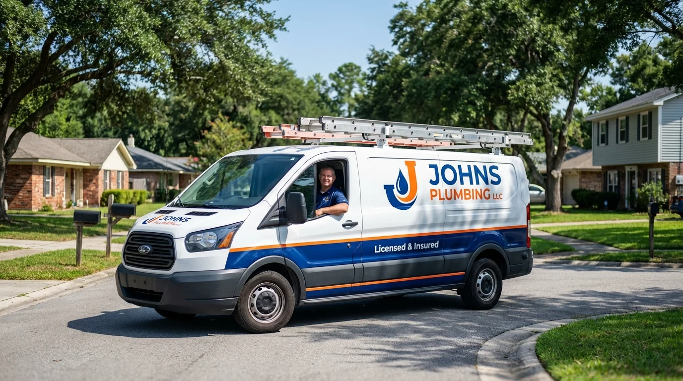 Johns Plumbing LLC service van in Dutch Harbor, AK