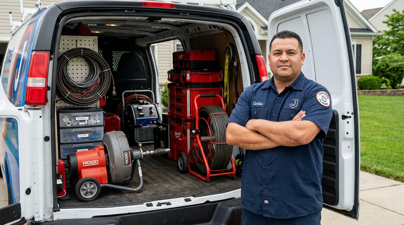 Professional drain cleaning equipment and Johns Plumbing LLC plumber in Dutch Harbor