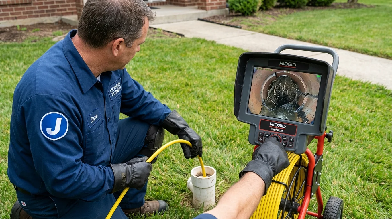 Sewer camera inspection being performed by Johns Plumbing LLC in Dutch Harbor