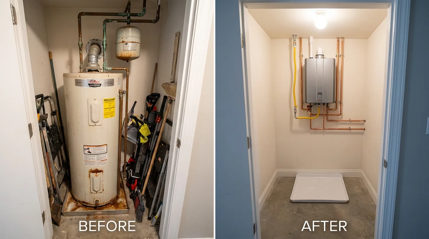 Tank water heater versus wall-mounted tankless unit comparison for Dutch Harbor, AK homeowners